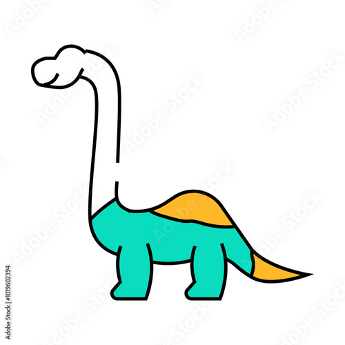 brachiosaurus dinosaur animal line icon vector. brachiosaurus dinosaur animal sign. isolated symbol illustration