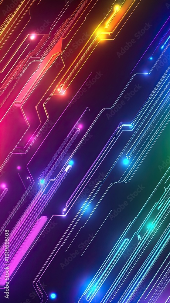 Abstract colorful lines on a dark background Abstract colorful lines on a dark background