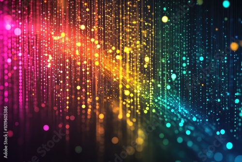 Wallpaper Mural Colorful light particles on a dark background, abstract design. Torontodigital.ca