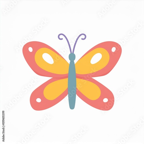 colorful butterfly illustration isolated on white