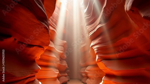 Sunlight Shining Down on Red Rock Canyon