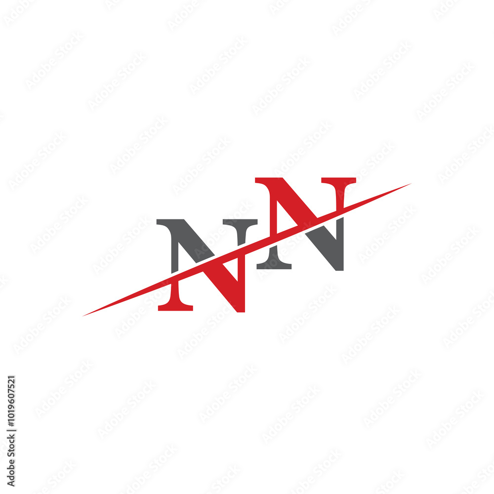 Minimalist NN Logo with Dynamic Diagonal Line Minimalist NN Logo with Dynamic Diagonal Line
