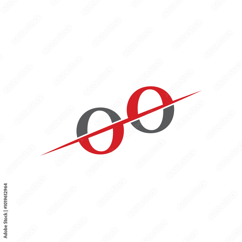 Minimalist OO Logo with Dynamic Diagonal Line Minimalist OO Logo with Dynamic Diagonal Line