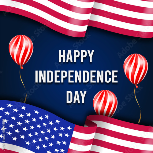 independence in july with balloons