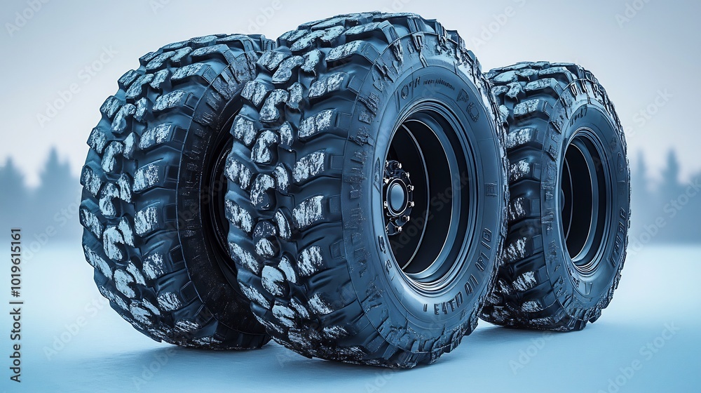 Heavyduty truck tire on a plain white background detailed tread visible Heavyduty truck tire on a plain white background detailed tread visible