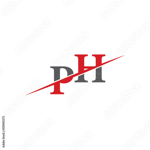 Minimalist PH Logo with Dynamic Diagonal Line