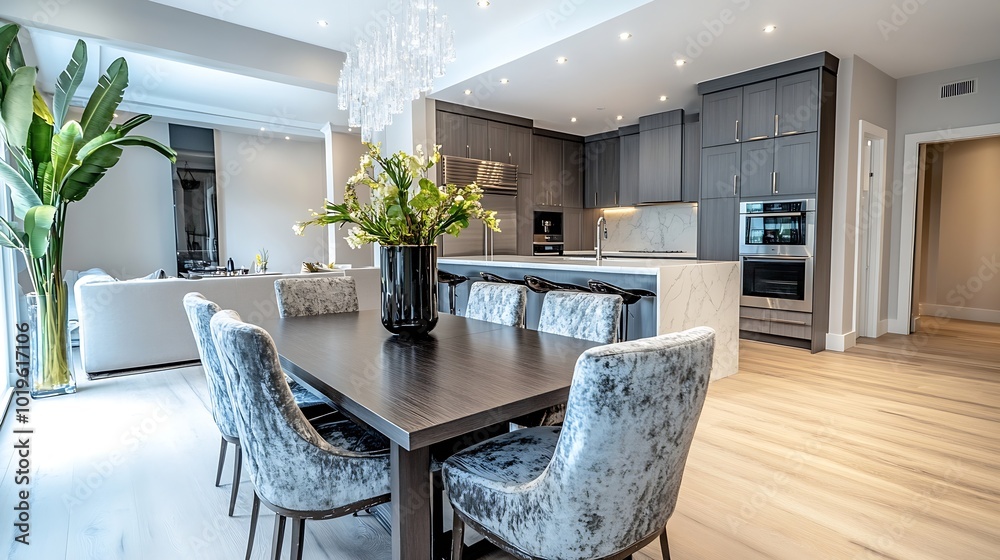 Explore stunning photos of a renovated luxury kitchen and dining room ...