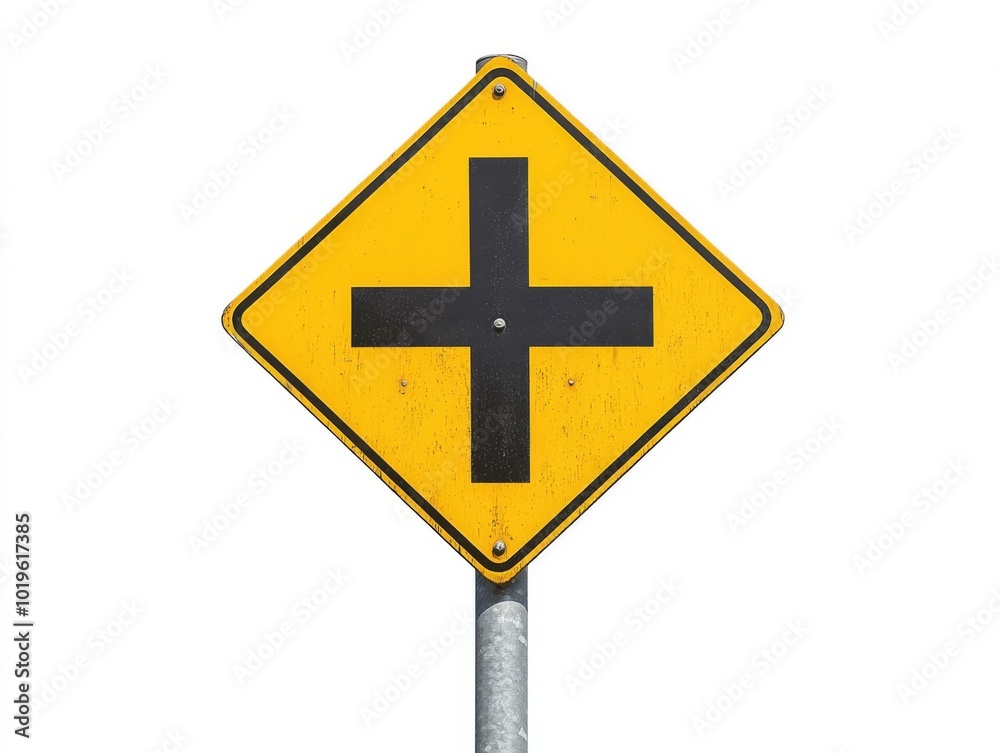 A simple, modern direction sign in black and white, featuring a right-pointing arrow and clear text. The sign is mounted on a metal pole and is isolated against a plain white background, making it sta