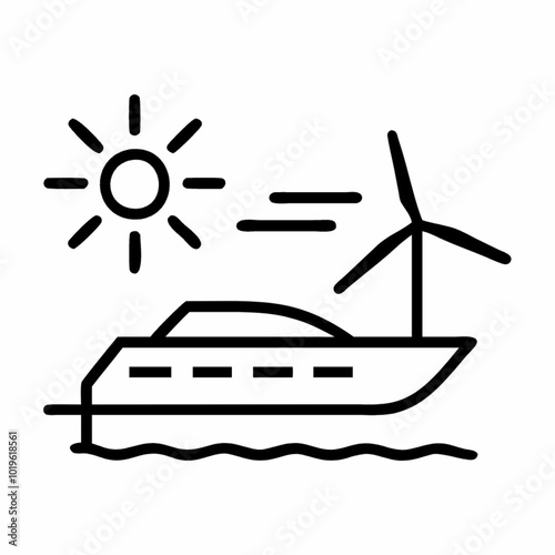 boat and sea use solar energy