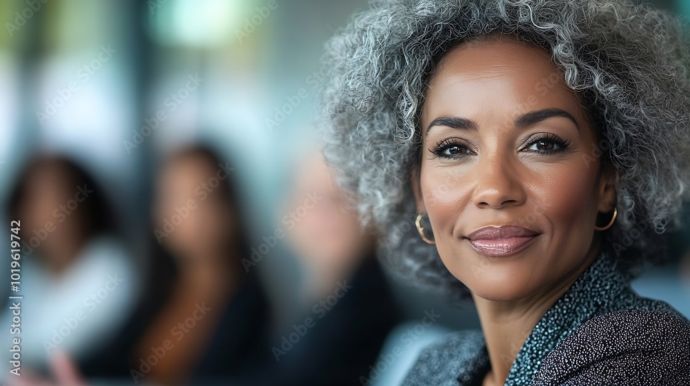 A mature female executive having presentation with her creative female team at corporate office Senior businesswoman having briefing with with team of experts at boardroom and discussi : Generative AI