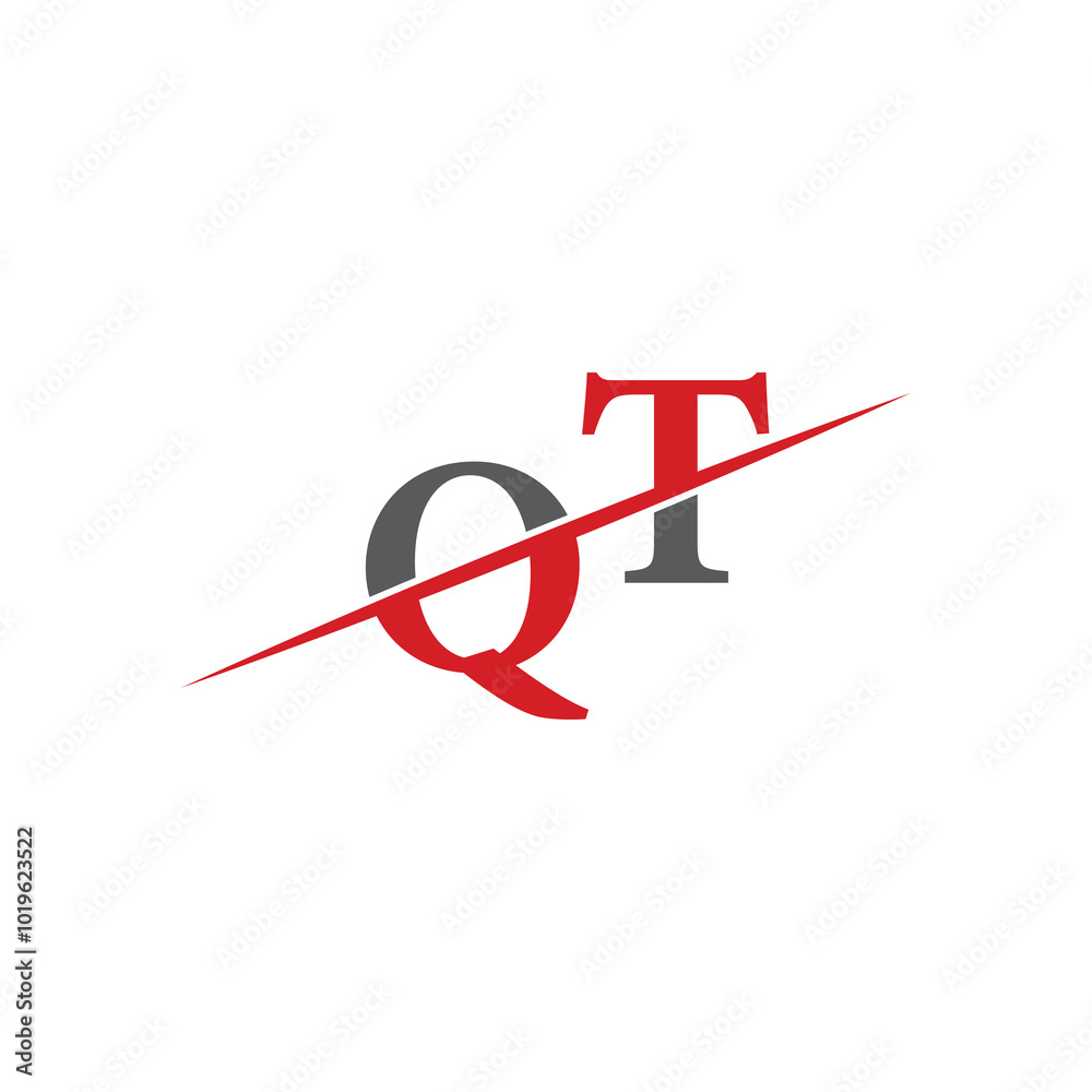 QT Minimalist Logo with Dynamic Diagonal Line