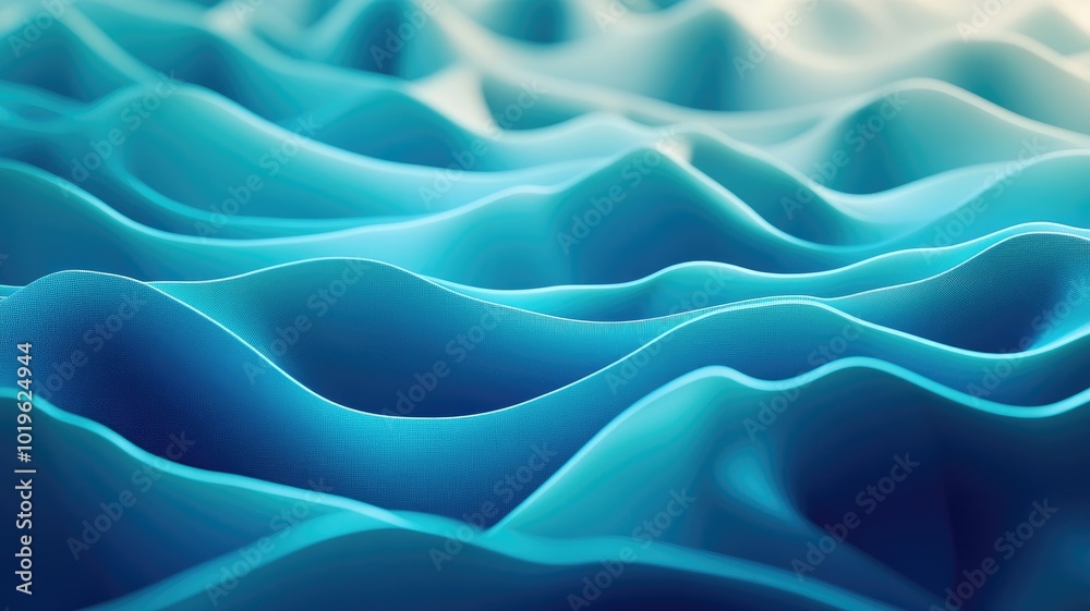 Obraz premium Abstract Blue Wavy Pattern with Subtle Texture