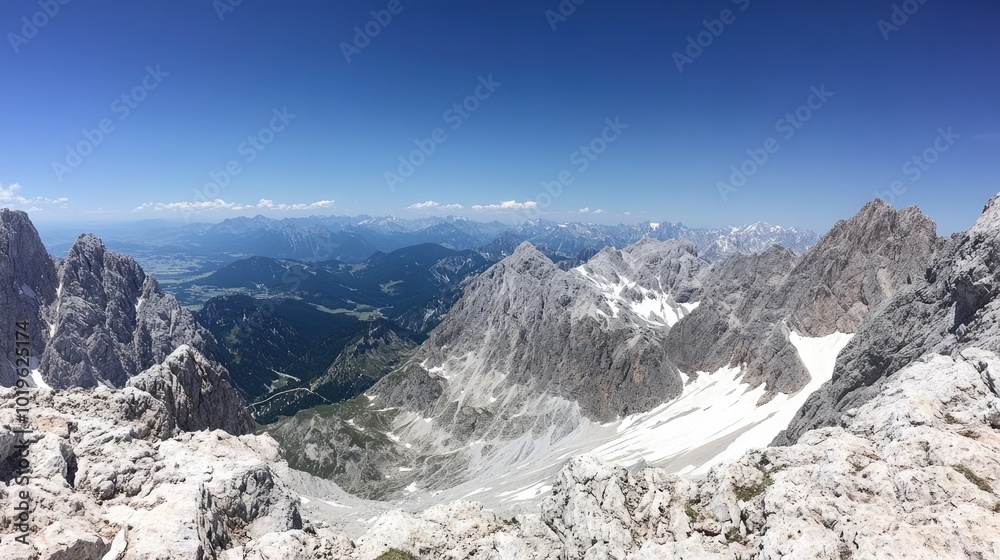 Stunning Mountain Landscape Under Clear Blue Sky Stunning Mountain Landscape Under Clear Blue Sky