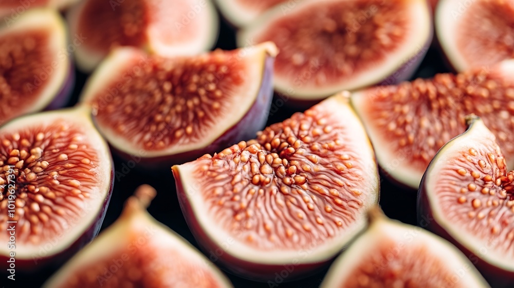 Sliced fresh figs closeup Macro photo : Generative AI Sliced fresh figs closeup Macro photo : Generative AI