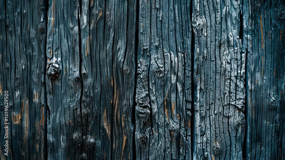 Dark charred wooden texture with burnt patterns and weathered surface