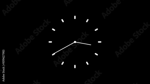 Digital Clock Timer icon animation, 24 hours arrow line fast rotated 4k video.