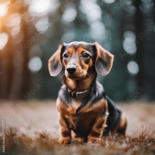 Cute Dachshund Dog Photograph Closeup