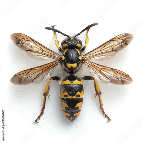 3d render of bee isolated on white background with clipping path. 
