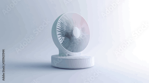 3d rendering of a fan on a white background with a shadow 