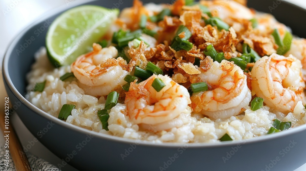 Delicious Shrimp Rice Bowl with Fresh Ingredients Delicious Shrimp Rice Bowl with Fresh Ingredients