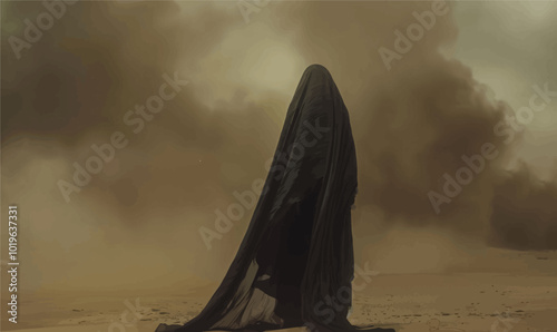 Silhouette in Dust Storm 
