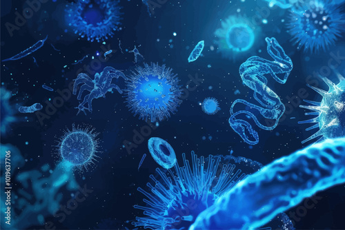 Microscopic View of Virus and Bacteria 
