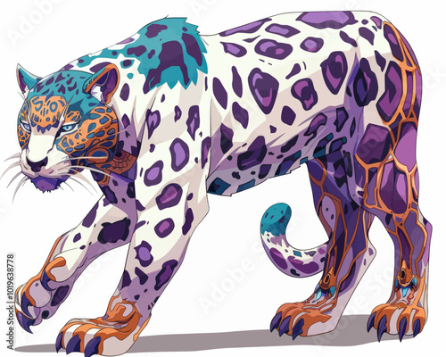 Colorful Leopard Illustration 
