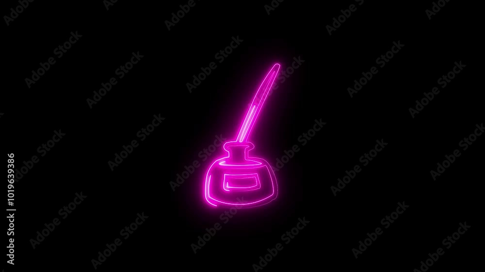 Neon light book icon animation, on black background 4k video. Neon light book icon animation, on black background 4k video.