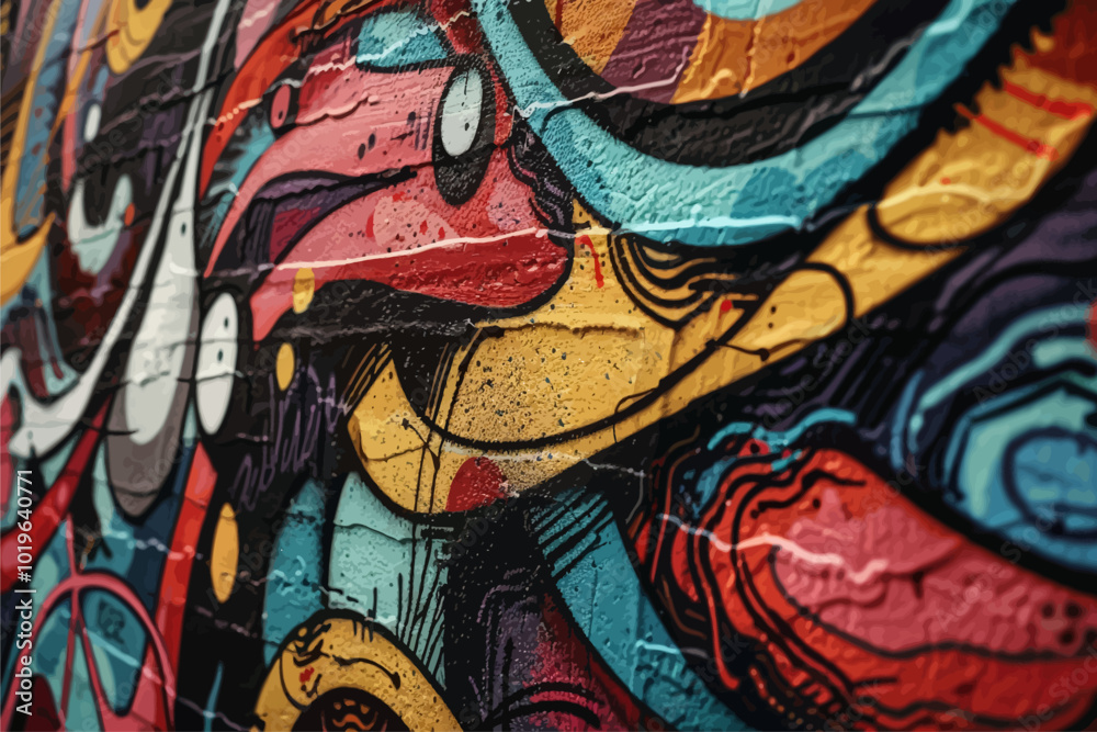 Obraz premium Colorful Graffiti on Brick Wall 