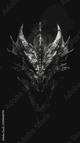 Dragon Head Illustration 
