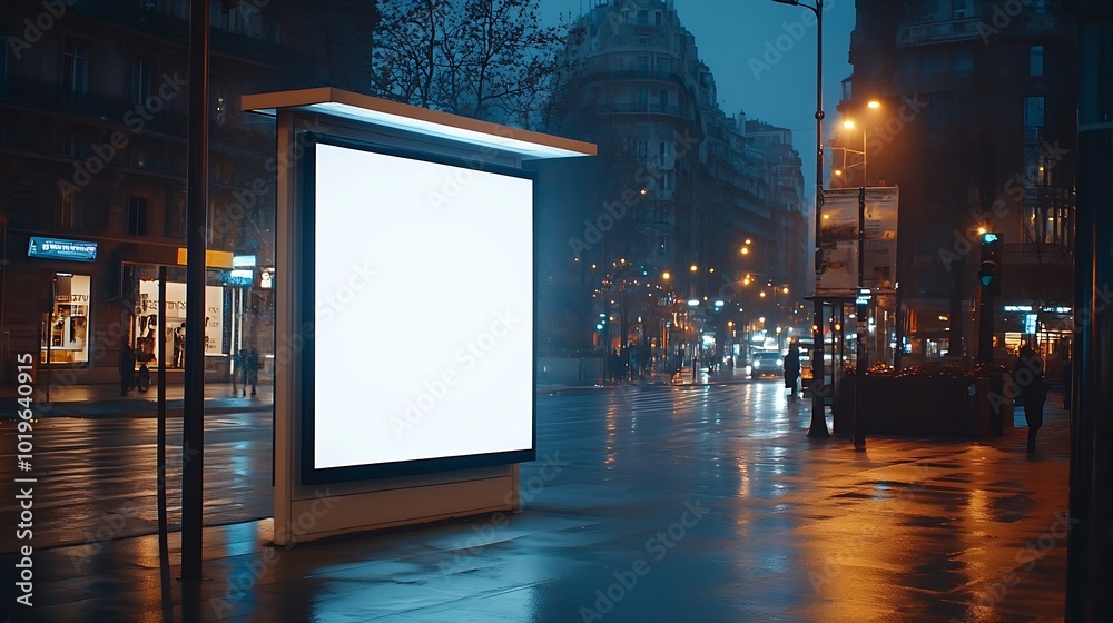 Concept of digital marketing in the city Advertising billboard with white empty canvas on bus shelters with protective glass Citylight on public transport stop : Generative AI Concept of digital marketing in the city Advertising billboard with white empty canvas on bus shelters with protective glass Citylight on public transport stop : Generative AI