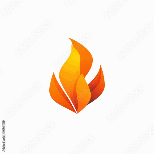 Abstract Orange Flame Logo Design