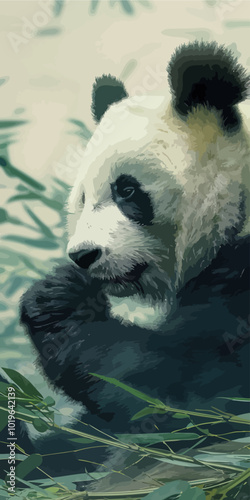Panda Eating Bamboo  
