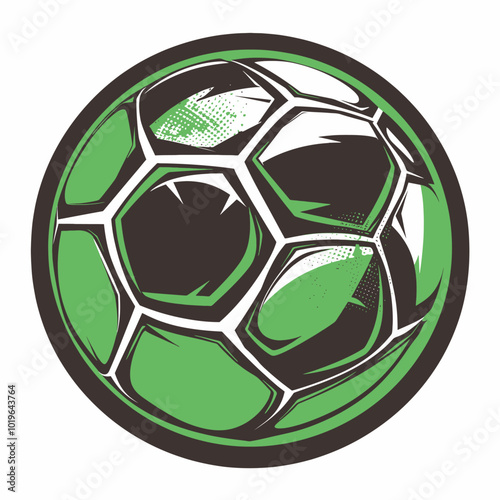 Green and Black Soccer Ball Illustration 

