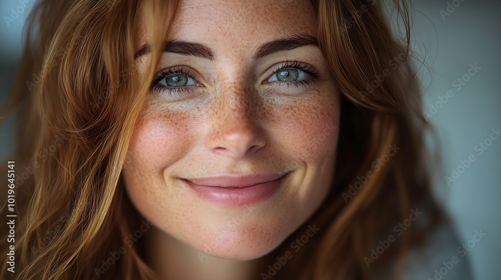 Closeup portrait of smiling woman : Generative AI