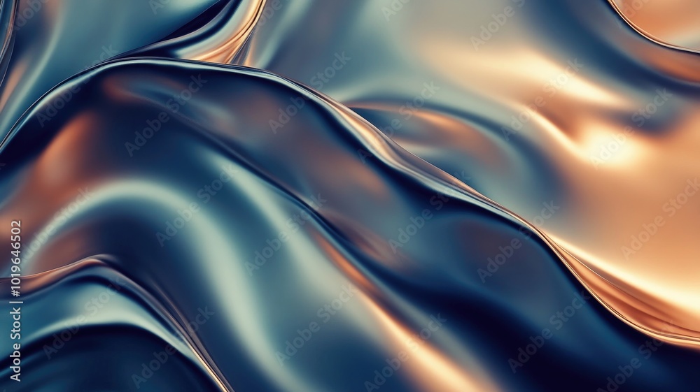 Abstract Metallic Blue and Orange Draped Fabric Abstract Metallic Blue and Orange Draped Fabric