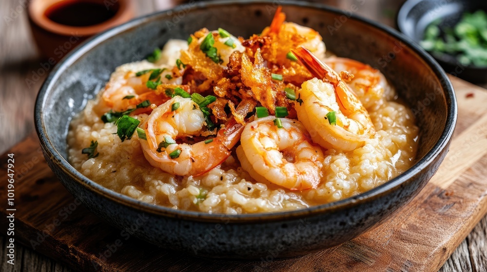 Shrimp Risotto with Herbs and Crispy Onions Shrimp Risotto with Herbs and Crispy Onions