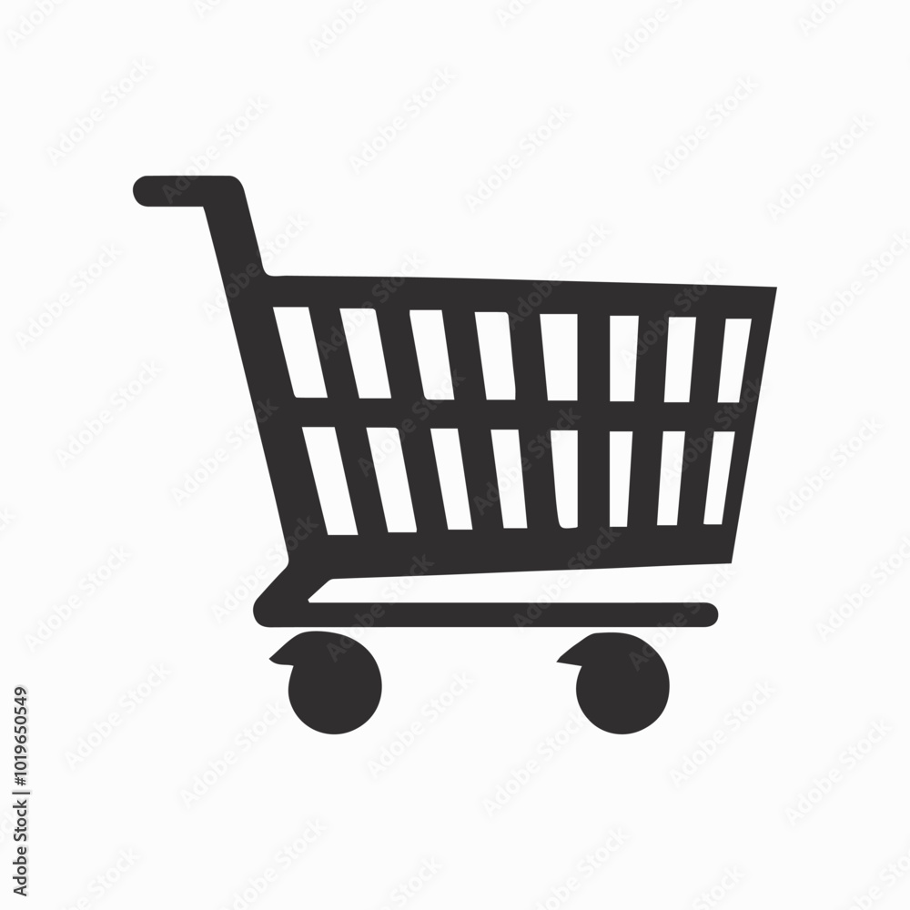 Vector shopping cart icon on white background.
Vector shopping cart icon on white background.
