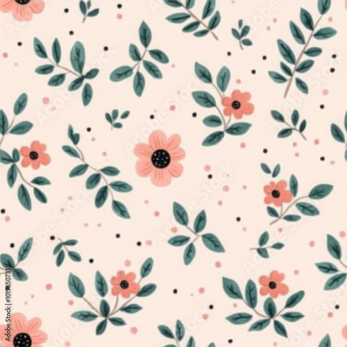 Soft Pink Gerbera Flower Watercolor Pattern