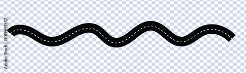 winding vector road, Winding road. Journey traffic curved highway. Seamless highway marking Isolated
