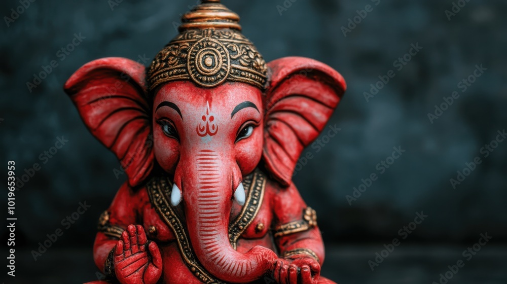 Obraz premium Ganesha Surrounded by Cultural Symbols