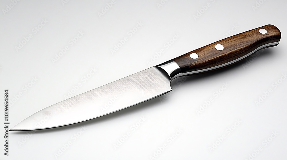 Professional chef's knife isolated on a clean white background sleek and sharp design Professional chef's knife isolated on a clean white background sleek and sharp design