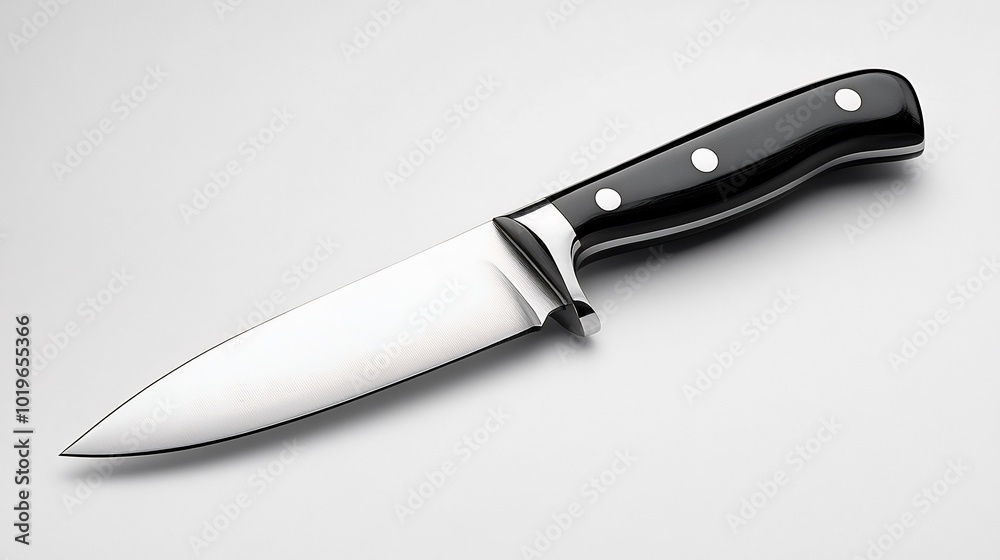 Professional chefs knife isolated on a clean white background sleek and sharp design Professional chefs knife isolated on a clean white background sleek and sharp design