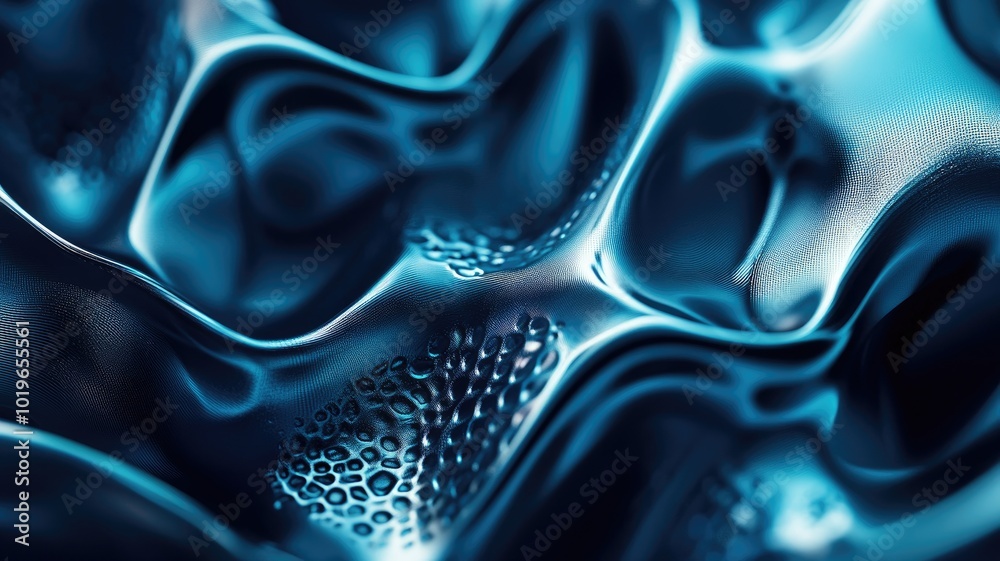 Abstract Blue Metallic Surface with Wavy Patterns and Dotted Texture Abstract Blue Metallic Surface with Wavy Patterns and Dotted Texture