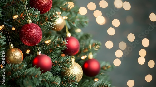 Christmas Tree Ornaments Closeup