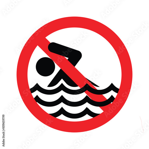 no swim icon red