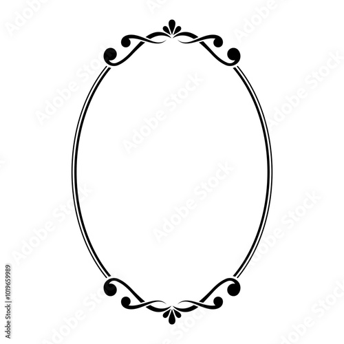 Oval Ornamental frame vector border