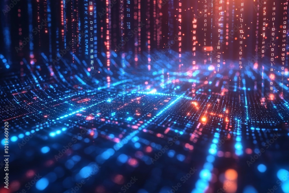 Digital Technology background of data and network created with Generative AI Digital Technology background of data and network created with Generative AI