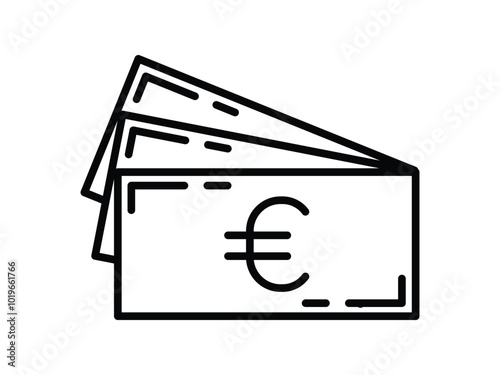 money euro cash outlines icon