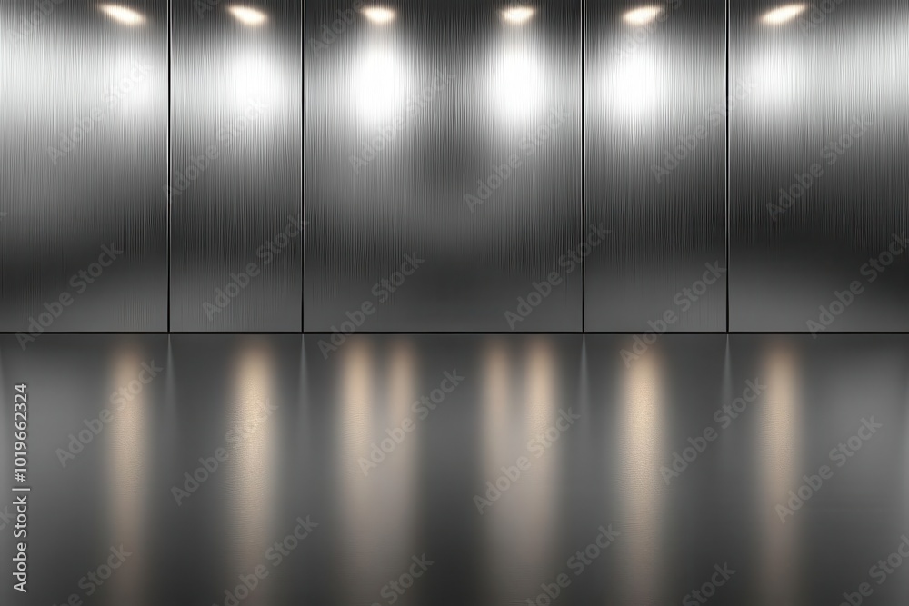 Obraz premium sleek silver metallic gradient background transitioning smoothly into a blurred chrome finish creating a polished surface ideal for banner designs and contemporary visual presentations